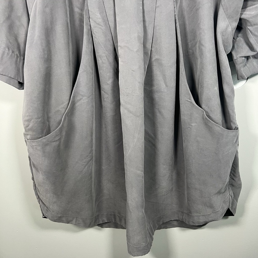 H&M Oversized Tunic Womens Size 10 Gray Lagenlook Cozy Pockets Boxy Indie EUC - Picture 4 of 6